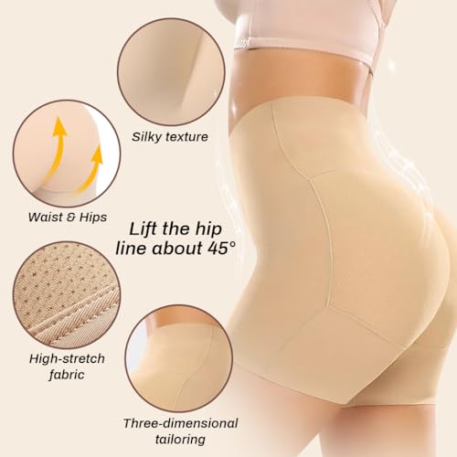 PALAY® Butt Lifter Padded Underwear for Women Hip Pads Enhancer Shapewear Shorts Seamless Tummy Control Panties Shaper Fake Pad L Beige 3PCS PALAY® Butt Lifter Padded Underwear for Women Hip Pads Enhancer Shapewear Shorts Seamless Tummy Control Panties Shaper Fake Pad L Beige 3PCS